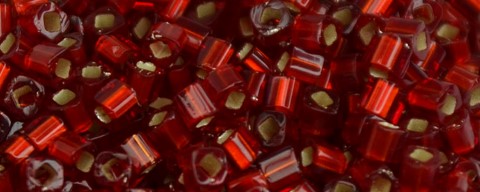 TOHO 1.5 mm Cube Beads-Dark Ruby Silver Lined Matte Stock # :T1.5C25CF-100